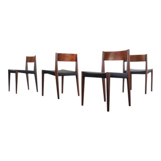 Set of 4 Cado "Pia' Danish Modern Dining Chairs in Black For Sale