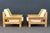 White Set of Mid-Century Armchairs with Stripes For Sale - Image 8 of 10