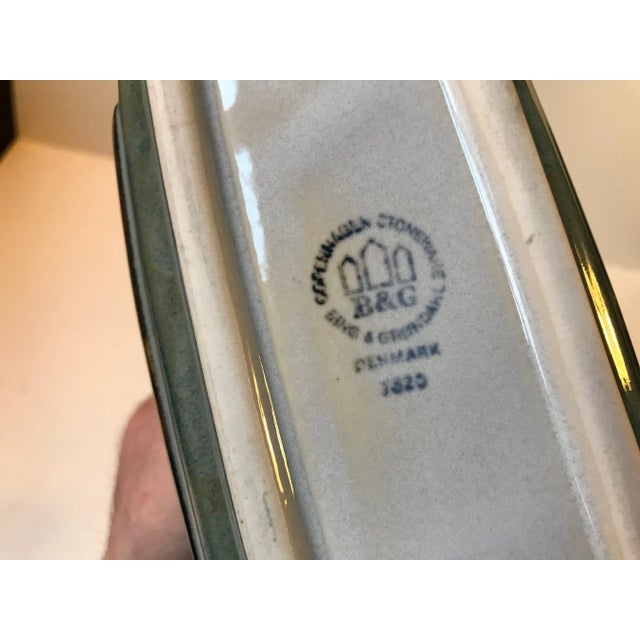 Mid-Century Modern Danish Stoneware Relif Vase by Bing & Grondahl, 1960s For Sale - Image 3 of 7