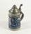 Biedermeier 1880's Blue on Gray Stoneware Beer Stein With Pewter Lid 0.5l Westerwald Germany For Sale - Image 3 of 14
