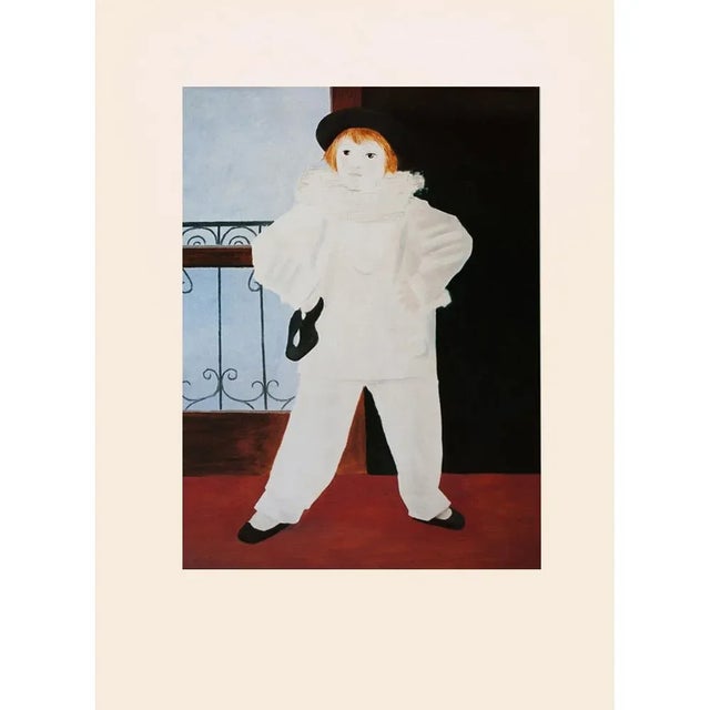 Paper 1960s After Pablo Picasso, "Paul as Harlequin" Parisian Full-Color Print For Sale - Image 7 of 7