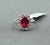 Early 21st Century Natural Ruby & Diamond Halo Ring in 14k White Gold – 2.65 Ct Size 5 For Sale - Image 5 of 9