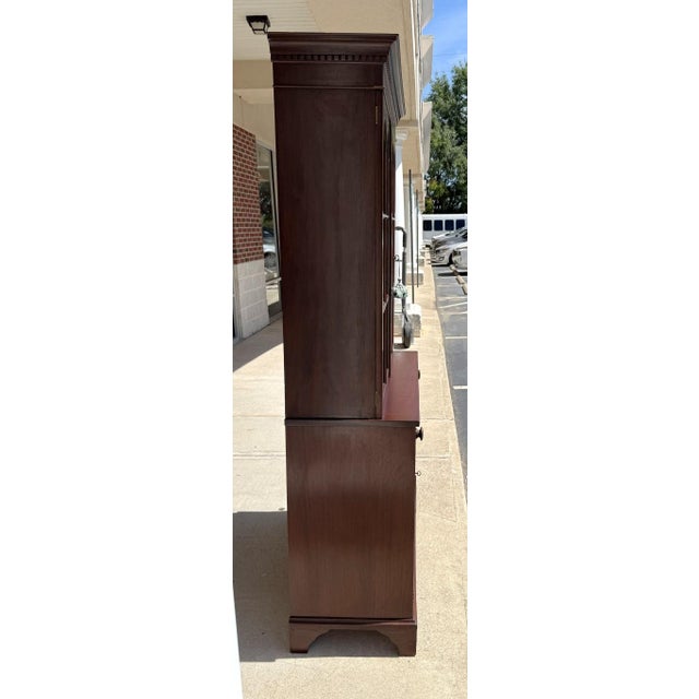 Wood Vintage NC-Made Solid Mahogany Step Back Cupboard For Sale - Image 7 of 16