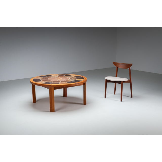 1960s Oak and Ceramic Coffee Table by Tue Poulsen for Haslev, 1960s For Sale - Image 5 of 14