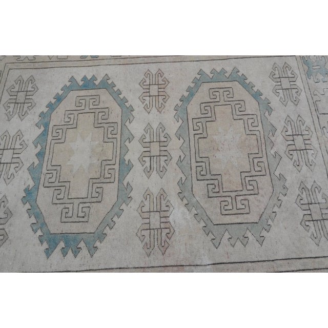 Art Deco Anatolian Wool Vintage Turkish Carpet For Sale - Image 3 of 11