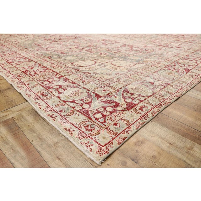 Antique Persian Tabriz Rug - 11'11 x 14'09 For Sale - Image 4 of 10