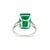 Vintage Platinum 9.77ctw Gia Green Emerald Diamond Three Stone Cocktail Ring, Size 7.75 For Sale In Houston - Image 6 of 9