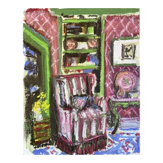 "Chair in Sateen" an Original Sketch/Drawing of an Interior by Shann Spishak For Sale