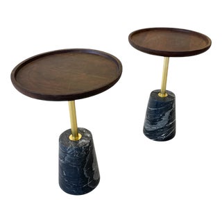 Alabaster and Mango Wood Side Tables by Soho Home, Set of 2 For Sale