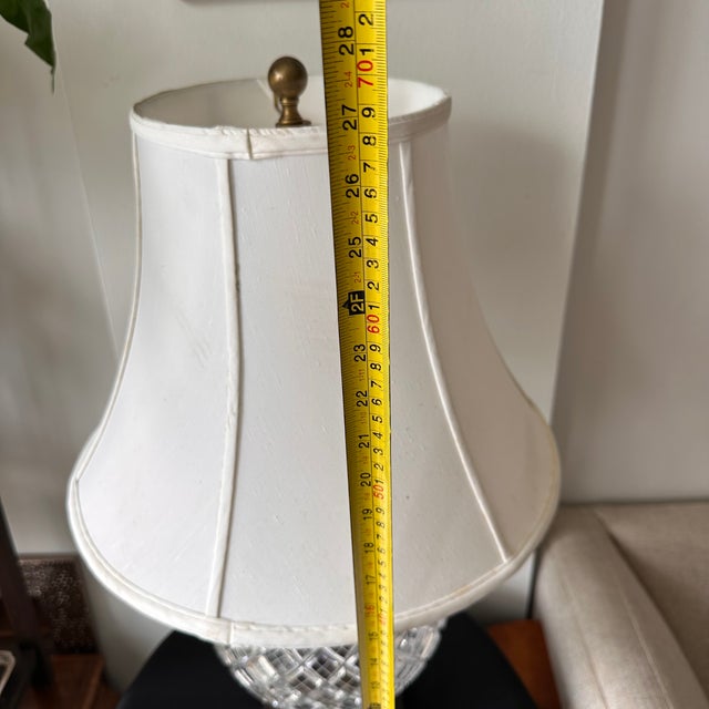 Vintage Cristal d'Albret Lead Crystal Table Lamp France Cut Crystal Base For Sale In Miami - Image 6 of 7