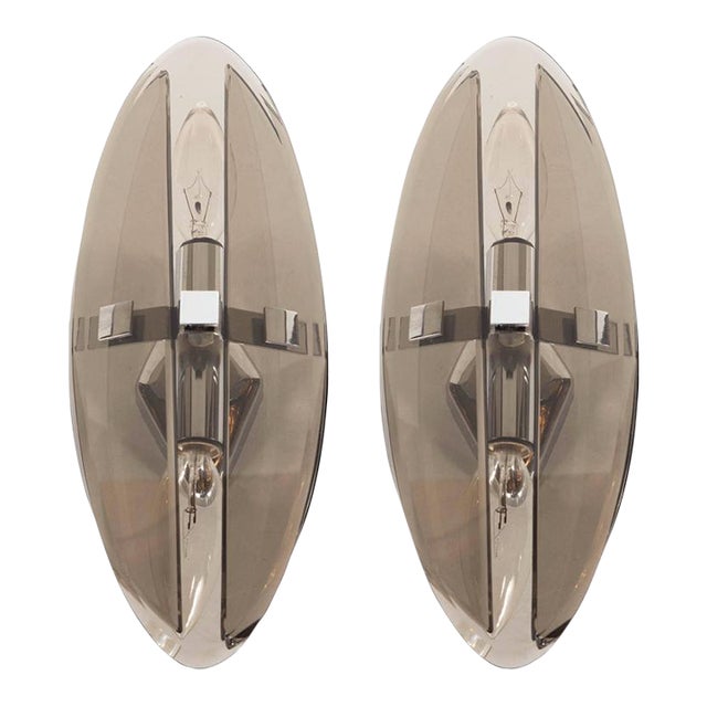 Pair of Italian Mid-Century Modern Wall Sconces For Sale
