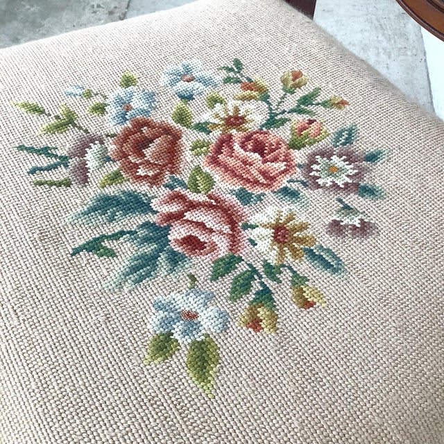 Queen Anne Style Side Chair With Needlepoint Seat For Sale - Image 10 of 12