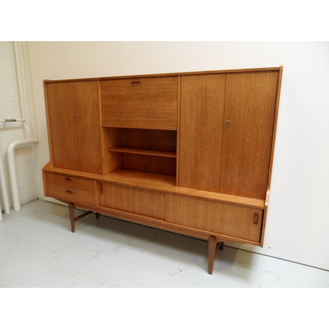 Mid-Century Modern Dutch Oak High Board, 1950s, in Very Good conditions. Designed 1950 to 1959