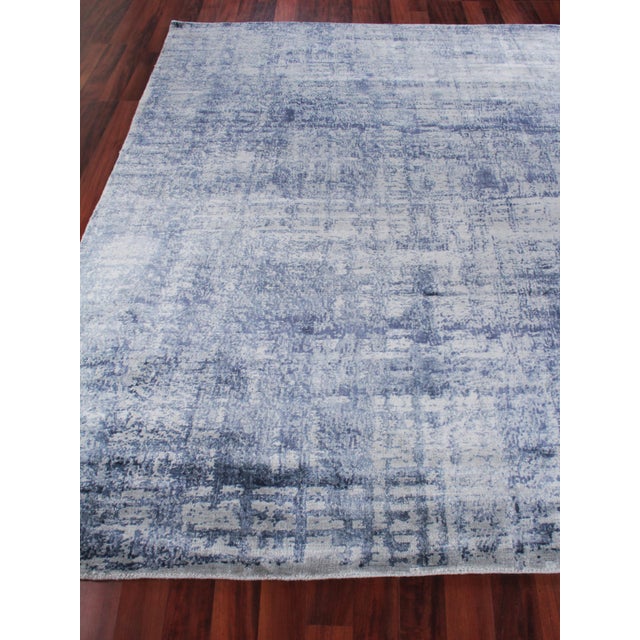 Luton Hand loom Bamboo/Silk Blue/Ivory/Gray Rug8'x10'" Chairish