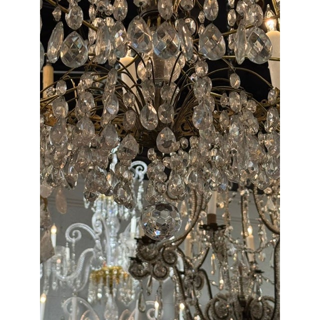 Metal Late 19th C. Swedish Crystal and Gilt Brass Chandelier For Sale - Image 7 of 8