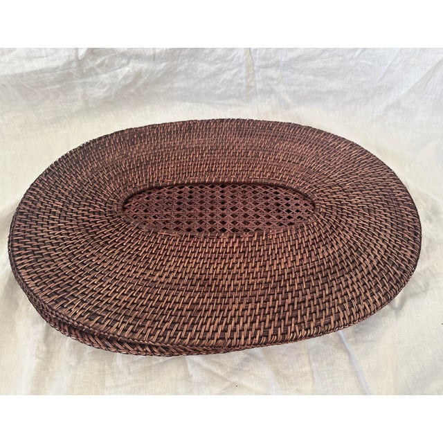 Wood Set of 6 Rattan Placemats For Sale - Image 7 of 7