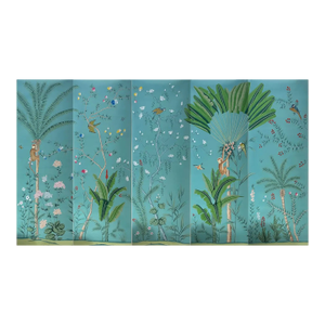 Tropical Chinoiserie Mural Hand Painted Wallpapers - 5 Panels