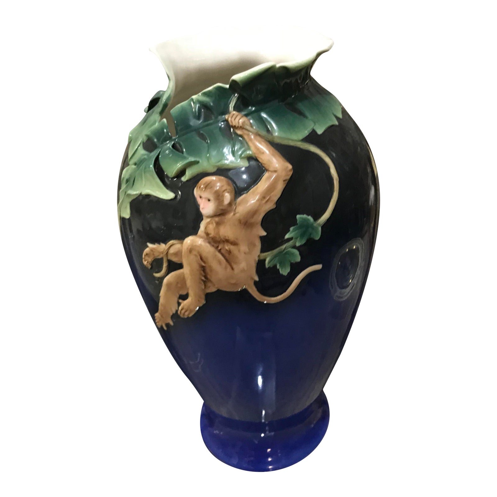 Large Tall Franz Navy Vase Chairish