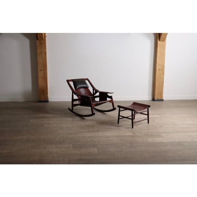 Mid-Century Modern Set of Rocking Chair and Ottoman from Liceu de Artes e Ofícios, Brazil, 1960s For Sale - Image 3 of 18