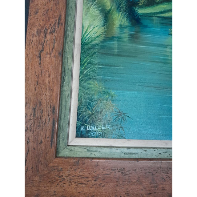 2000 - 2009 "Down by the River" Landscape Oil Painting Signed E.Walker, Framed For Sale - Image 5 of 9