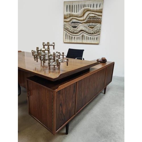Brown Vintage Model 209 Executive Desk Bureau by Arne Vodder for Sibast, 1950s For Sale - Image 8 of 10