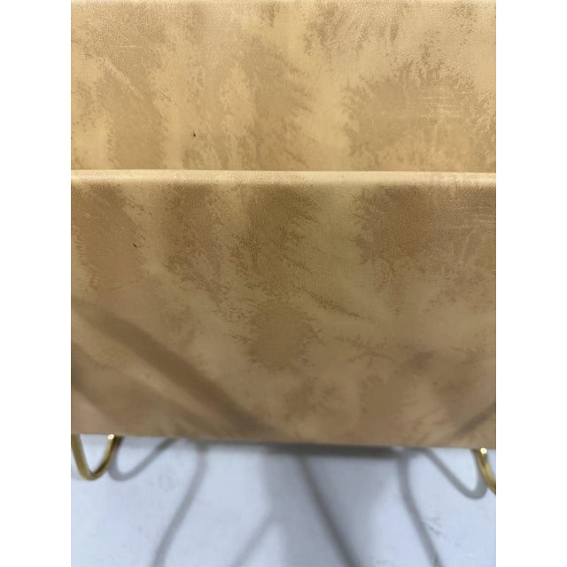 Brass and Rattan Magazine Holder, 1950s For Sale - Image 12 of 14