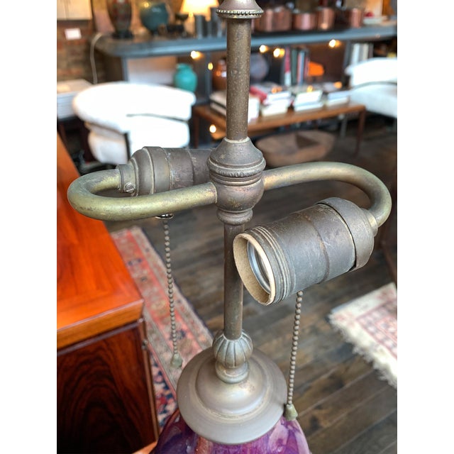 1930s Chinese Ceramic Gourd Vase Table Lamp For Sale - Image 10 of 17