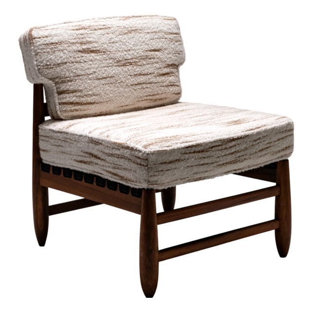 Vintage upholstered Teak Lounge Chair For Sale