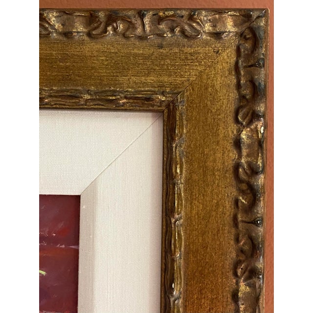 Vintage Chinoiserie / Floral Original Oil Still Life Painting — Signed For Sale In Chicago - Image 6 of 8