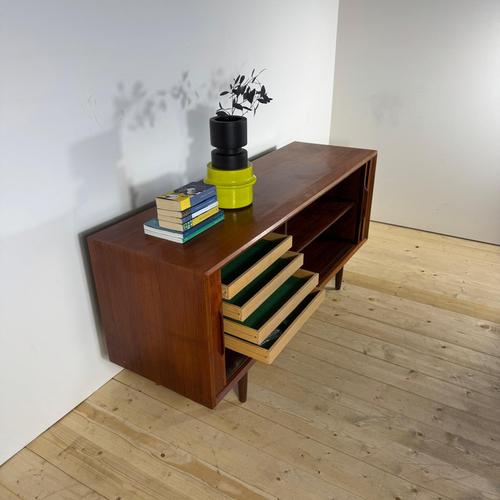 Vintage Teak Sideboard with Retracting Doors For Sale - Image 10 of 15