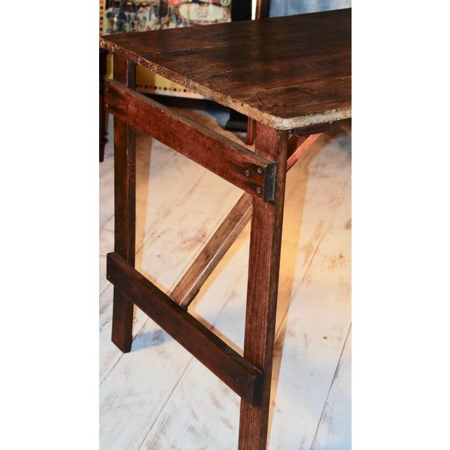 Vintage Oak Worktable For Sale - Image 6 of 12