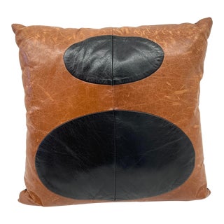 Abstract Leather Pillow 2 Sided For Sale