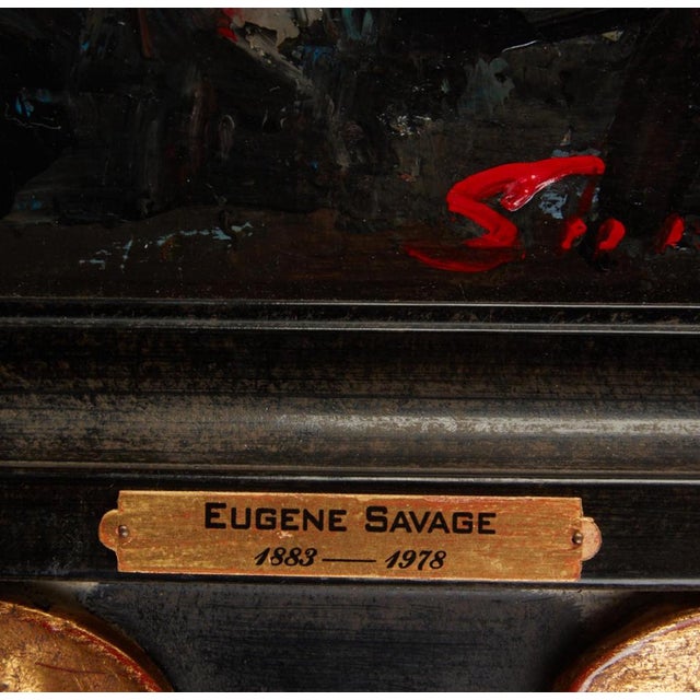 Eugene Francis Savage (American, 1883-1978) Woman in a Hat, Oil on Board For Sale - Image 4 of 6