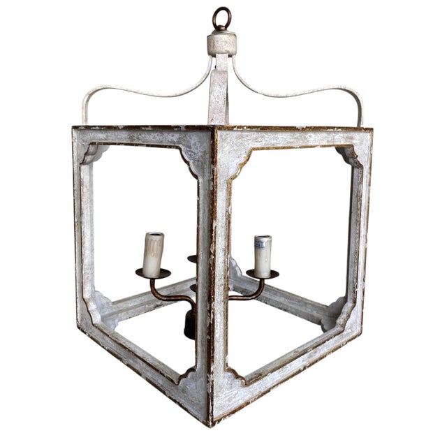 2020s Nadia Cube Petite Chandelier – Gilded Ash Patina – 14" Lantern For Sale - Image 5 of 9