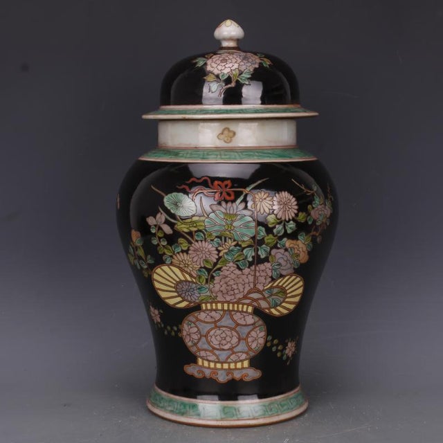 H-38.2cm,W-21.6cm. Experience the exquisite craftsmanship of Qing Dynasty ceramics with our Chinese Ceramic Pot. Hand...