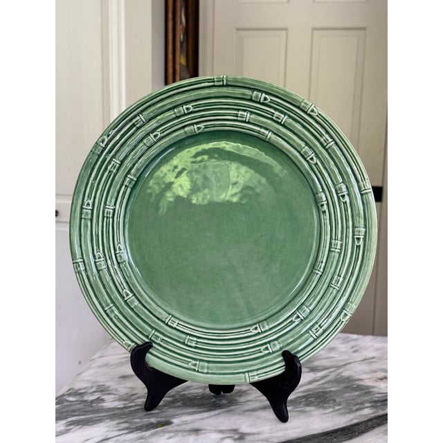 Late 20th Century Made in Portugal Bordallo Pinheiro Attributed 13.25" Platter - Asparagus Motif For Sale In Seattle - Image 6 of 11