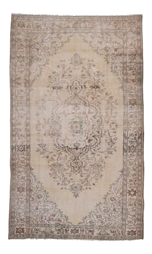 Vintage Mid-Century Turkish Oushak Rug- 5'10'' X 9'10''