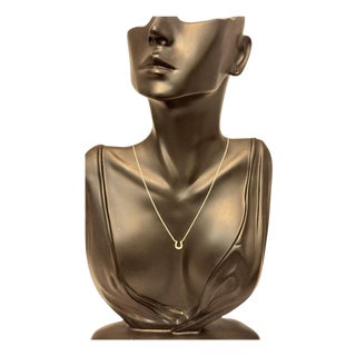 Tiffany & Co. Horseshoe 18P Diamond Necklace 16" 18 Karat White Gold Authentic For Sale