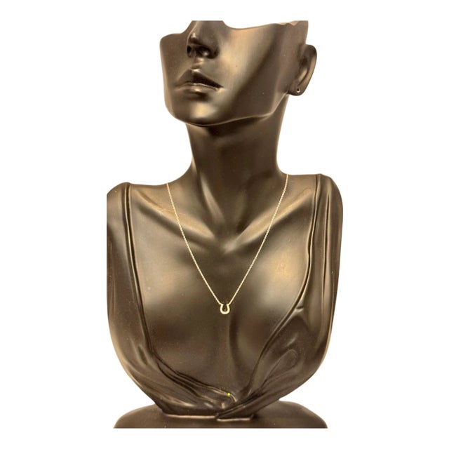 Tiffany & Co. Horseshoe 18P Diamond Necklace 16" 18 Karat White Gold Authentic For Sale