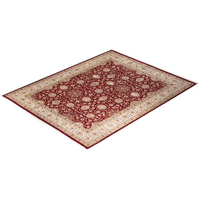 Red Mogul Hand-Knotted Area Rug - Red, 9' 3" x 11' 10" For Sale - Image 8 of 8