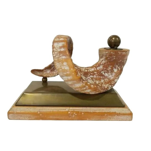 1980s Hart Associates Decorative Faux Ram's Horn Sculpture For Sale - Image 9 of 11