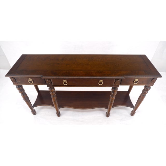 Spanish Colonial Style 3 Drawers 60" Wide Console Table Credenza Brass Pulls For Sale - Image 12 of 16
