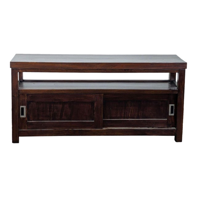 Japanese Storage Cabinet With Sliding Doors For Sale