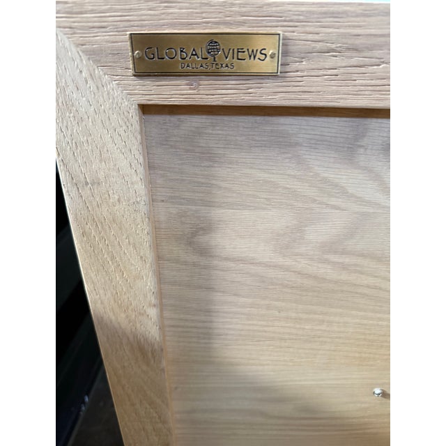 Tan Global Views Directoire Console Oak With Marble Rop For Sale - Image 8 of 10