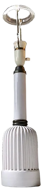 Art Deco White Glazed Ceramic Table Lamp by Christian Schollert for Schollert, 1940s