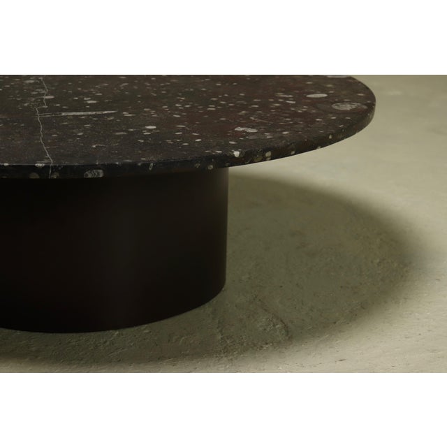1970s Vintage Fossil Stone and Steel Coffee Table from Metaform, 1970s For Sale - Image 5 of 10