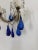 C 1920 Cobalt Mouth Blown Murano Drops Crystal Prisms Sconces One of a Kind For Sale - Image 9 of 11