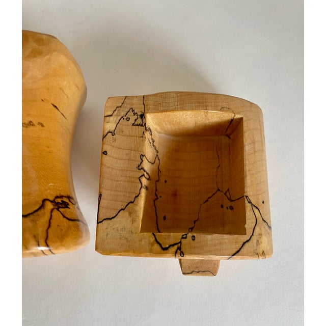 1970s Handcrafted Spalted Wood Sculptural Box With Drawer For Sale - Image 4 of 12