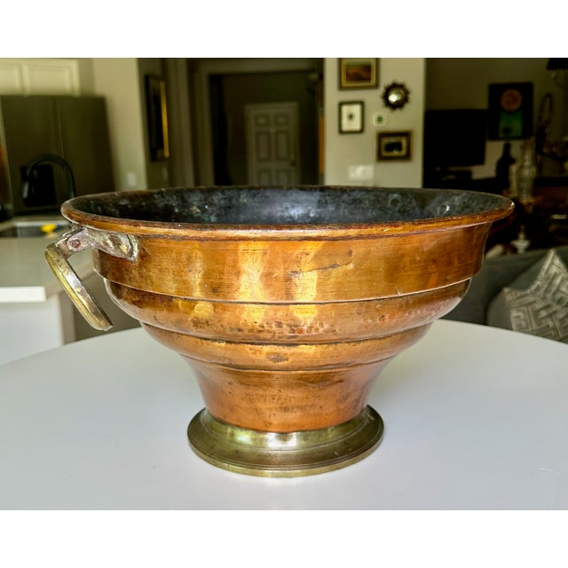 French Antique Copper & Brass Champagne Cooler or Planter For Sale - Image 13 of 18