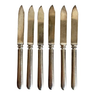 Set of 6 Reed & Barton Silver-Plated Appetizer Knives For Sale